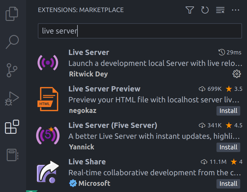 installing live server